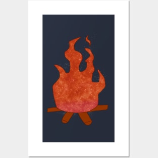 Red Starry Flame Posters and Art